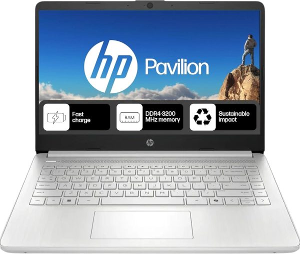 HP 14 吋筆記型電腦 | 16GB RAM、512GB SSD | 免費 Office 365 | Intel 四核心處理器 | 輕薄 | 11.5 HR 電池 | 天然銀 | Intel UHD 顯示卡 | Windows 11 附滑鼠