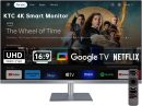 KTC 32 吋 4K 智慧型顯示器,Google System UHD (3840x 2160) 智慧型顯示器,附揚聲器,Netflix 授權,Type-C 65W PD,無線顯示,HDR,藍牙,Hey Google Voice Remote,VESA 支援,A32Q8