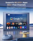 Google TV Projector 4K Support - CiBest Smart Projector with WiFi 6 and Bluetooth, Outdoor Movie Proyector Full-Sealed Optical Engine 3000 ANSI Home Ceiling Projector with Autofocus, Streaming Apps