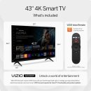 VIZIO 43 吋 4K UHD LED 智慧型電視,附杜比 Vision HDR、WiFi 6、藍牙耳機、Apple AirPlay、內建 Google Cast (V4K43M-08,新增)