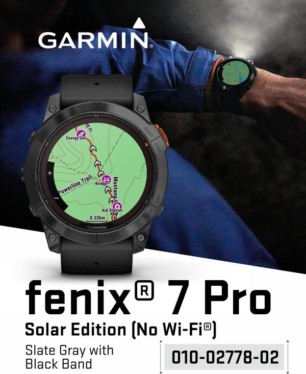 Wearable4U Garmin Fenix 7X Pro 太陽能版 (無 Wi-Fi) 智慧型手錶,板岩灰色附黑色錶帶,1.4 吋顯示器,內建手電筒黑色耳塞組 - Image 2
