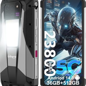 Tank 3 Pro 堅固智慧型手機 5G,Android 14 手機附投影機,36GB RAM+512GB ROM,7.7 吋防水解鎖手機 23800mAh, 2TB 擴展/OTG(僅限 T-Mobile&Verizon)