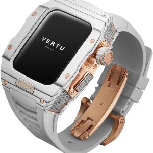 VERTU H1 Diamond 男款智慧手錶,Android 機械智慧型手錶,配備 1.8 吋藍寶石顯示器,接聽/撥打電話,健身手錶,血氧,心率和 100 多種運動模式(白色/金色)