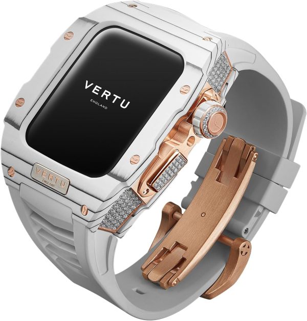 VERTU H1 Diamond 男款智慧手錶,Android 機械智慧型手錶,配備 1.8 吋藍寶石顯示器,接聽/撥打電話,健身手錶,血氧,心率和 100 多種運動模式(白色/金色)