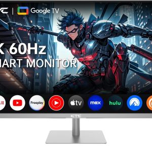 KTC 32 吋 4K 智慧型顯示器,搭配 Google TV 系統 3840 * 2160P Netflix 授權類型 C 65W PD 喇叭 5W * 2 Dolby Audio Hey Google 語音遙控器 HDR WiFi 藍牙 VESA 傾斜式 32 吋智慧型電視