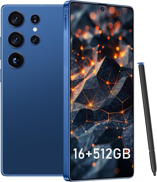 I25 Ultra 智慧型手機 16GB+512GB Android 14 智慧型手機 7 吋 FHD+ 顯示器 7000mAh 電池 108MP + 68MP 雙相機 內建筆式觸控筆,高效能大記憶體 (藍色)