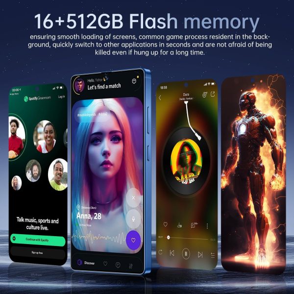 I25 Ultra 智慧型手機 16GB+512GB Android 14 智慧型手機 7 吋 FHD+ 顯示器 7000mAh 電池 108MP + 68MP 雙相機 內建筆式觸控筆,高效能大記憶體 (藍色) - Image 5
