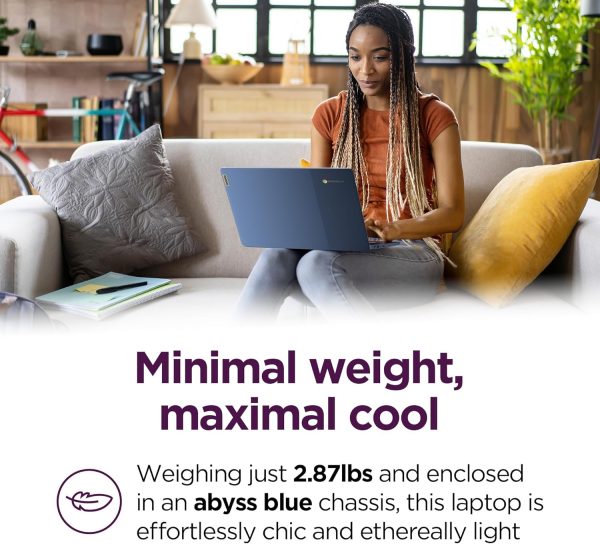 Lenovo IdeaPad Slim 3 Chromebook - 2024 - 輕量筆記型電腦 - 波浪 MaxxAudio® 喇叭 - 14 吋 HD 顯示器 - HD 720p 相機 - 4GB 記憶體 - 64GB 儲存空間 - 聯發科 Kompanio 520 - 深藍 - Image 6