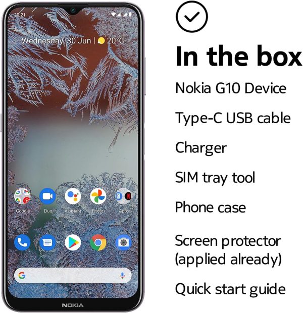 Nokia G10 | Android 11 | 解鎖智慧型手機 | 3 天電池 | 雙 SIM 卡 | US 版本 | 3/32GB | 6.52 吋螢幕 | 13MP 三重相機 | 黃昏 - Image 5
