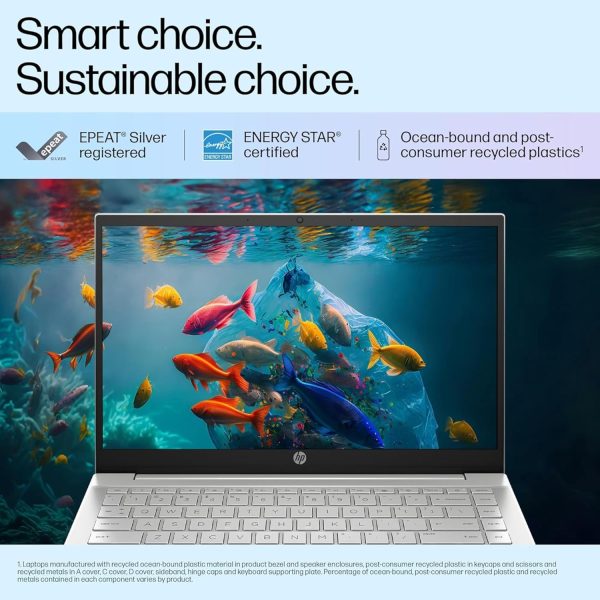 HP 14 吋筆記型電腦 | 16GB RAM、512GB SSD | 免費 Office 365 | Intel 四核心處理器 | 輕薄 | 11.5 HR 電池 | 天然銀 | Intel UHD 顯示卡 | Windows 11 附滑鼠 - Image 4