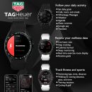 TAG Heuer 智慧型手錶,健身手錶,連接機芯 E4 45 公釐高爾夫版,觸控螢幕,防水,通話,簡訊,步數,心率,健康,鈦合金,白色或黑色/綠色錶帶,SBR8A81.EB0251