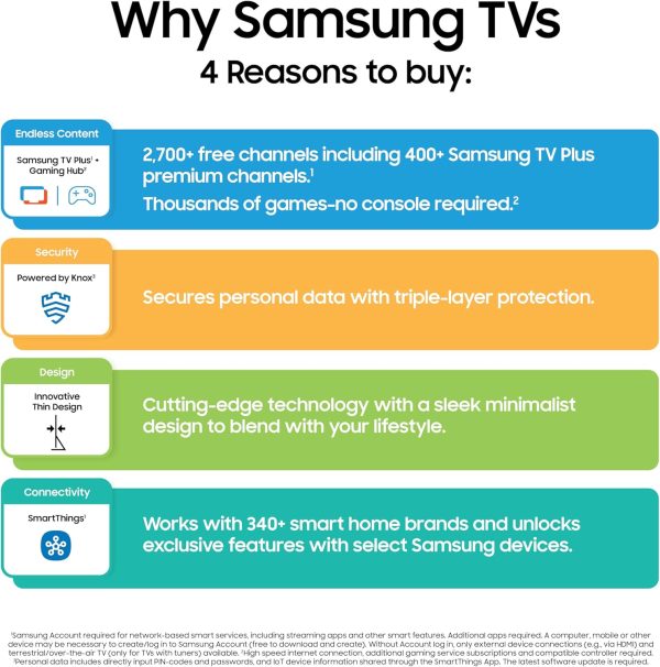 Samsung 三星 43 吋 Class QLED Q8F 4K UHD 智慧型電視(2025 年型號) Q4 AI 處理器,100% 色量,AirSlim 設計,無盡的免費內容,Samsung Vision AI,Alexa 內建 - Image 7