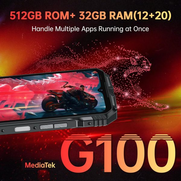 DOOGEE S118 堅固手機解鎖 - 32GB RAM+512GB ROM 手機,10800mAh(33w) 電池智慧型手機,6.6 吋 FHD+120Hz Dispaly,50MP 相機,4G 雙 SIM 安卓 14 手機,IP68/69K/Helio G100/GPS/NFC/OTG - Image 2