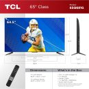 TCL 65 吋 Q68 QLED Pro 4K UHD 智慧型電視,附 Google TV (65Q681G、2024 型號) Dolby Vision、Dolby Atmos、HDR Pro、遊戲加速器高達 120Hz 語音遙控,適用於 Alexa、串流電視