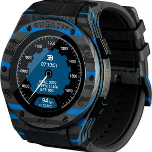 Wearable4U Bugatti Carbone 男士手錶,限量版,46 公釐 AMOLED 顯示器,防水智慧型手錶