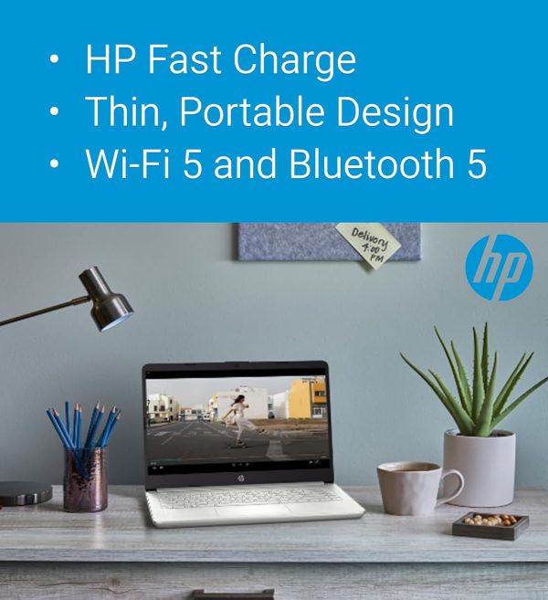 HP 14 吋超輕筆記型電腦,適用於學生和家中 (Intel 四核心 N4120、4GB RAM、128GB(64GB + 64GB SD)、1 年 Office 365) 11 小時長效電池續航力、網路攝影機、WiFi、Win 11 Home in S 模式 - 雪白 - Image 4