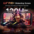 DOOGEE S118 堅固手機解鎖 - 32GB RAM+512GB ROM 手機,10800mAh(33w) 電池智慧型手機,6.6 吋 FHD+120Hz Dispaly,50MP 相機,4G 雙 SIM 安卓 14 手機,IP68/69K/Helio G100/GPS/NFC/OTG