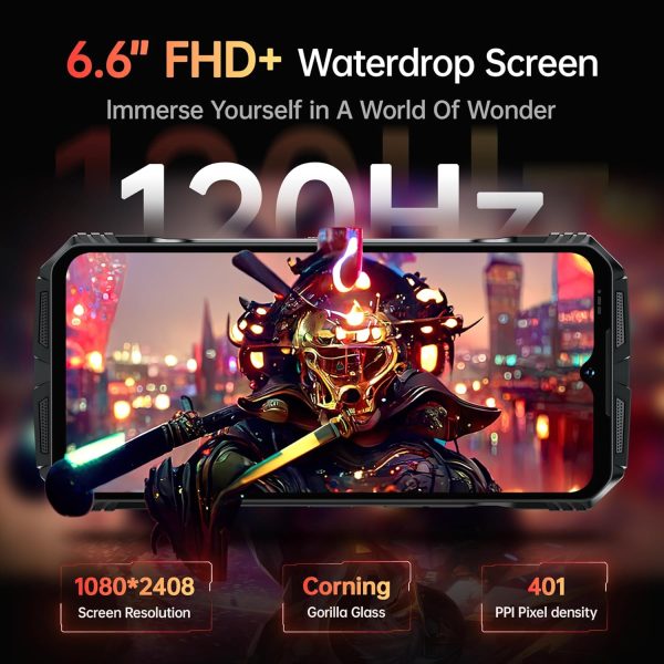 DOOGEE S118 堅固手機解鎖 - 32GB RAM+512GB ROM 手機,10800mAh(33w) 電池智慧型手機,6.6 吋 FHD+120Hz Dispaly,50MP 相機,4G 雙 SIM 安卓 14 手機,IP68/69K/Helio G100/GPS/NFC/OTG - Image 4