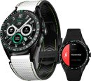 TAG Heuer 智慧型手錶,健身手錶,連接機芯 E4 45 公釐高爾夫版,觸控螢幕,防水,通話,簡訊,步數,心率,健康,鈦合金,白色或黑色/綠色錶帶,SBR8A81.EB0251