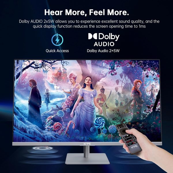 KTC 32 吋 4K 智慧型顯示器,Google System UHD (3840x 2160) 智慧型顯示器,附揚聲器,Netflix 授權,Type-C 65W PD,無線顯示,HDR,藍牙,Hey Google Voice Remote,VESA 支援,A32Q8 - Image 5
