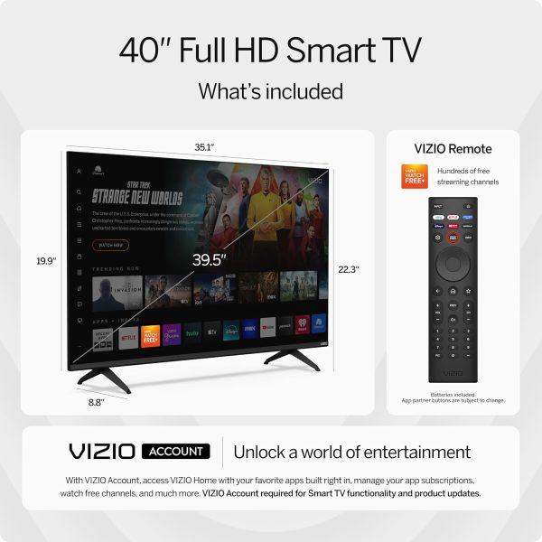 VIZIO 40 吋 Full HD 1080p 智慧型電視,附 DTS Virtual:X、Alexa 相容性、Google Cast 內建藍牙耳機、(VFD40M-08 New) - Image 3