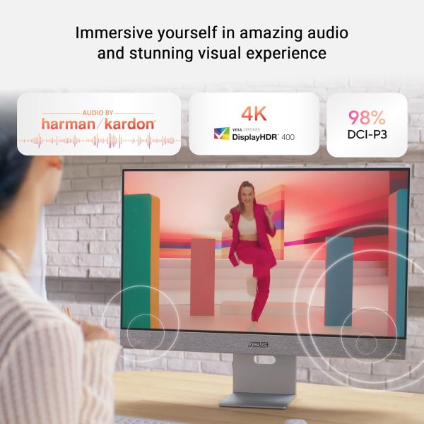 ASUS 華碩 ZenScreen 31 吋 4K USB-C 智慧型顯示器 (MS32UC) - UHD (3840 x 2160) IPS、98% DCI-P3、GoogleTV、Harman Kardon 喇叭、USB-C (90W PD)、無線顯示器、Netflix 和 YouTube,3 年保固 - Image 4