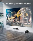 4K 智慧型投影機,附 Wifi 和藍牙,1080P 全高清投影機,附揚聲器,3000 ANSI,WIFI6/5G,超短投擲,三個 UHD 雷射電視,HDR10 151 英吋,家庭臥室投影機 H6