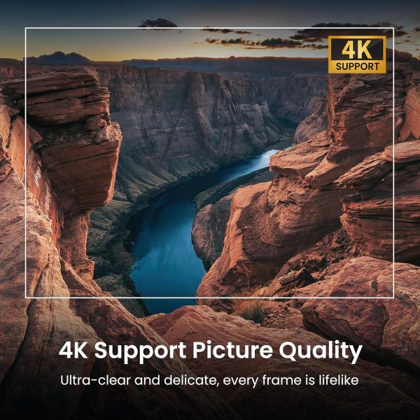 官方授權的 Google TV 智慧型投影機,HAPPRUN 4K UHD 家庭影院,杜比音效、Wi-Fi 和藍牙,內建串流應用程式,與遊戲機與智慧型手機相容,室內和室外使用 - Image 4