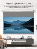 VIVIDSTORM-投影螢幕,3D 黑曜石長焦點 ALR Slimline 電動辦公室簡報,相容於 1800ANSI 標準投射投影機,VMSLALR120H-3D