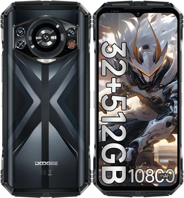 DOOGEE S118 堅固手機解鎖 - 32GB RAM+512GB ROM 手機,10800mAh(33w) 電池智慧型手機,6.6 吋 FHD+120Hz Dispaly,50MP 相機,4G 雙 SIM 安卓 14 手機,IP68/69K/Helio G100/GPS/NFC/OTG