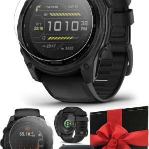 Garmin tactix 8 太陽能:AB Elite (51 公釐) 高級戰術 GPS 智慧型手錶禮盒組 - 應用彈道超輕求解器,LED 手電筒,附 PlayBetter 螢幕保護貼,牆壁轉接器和保護套