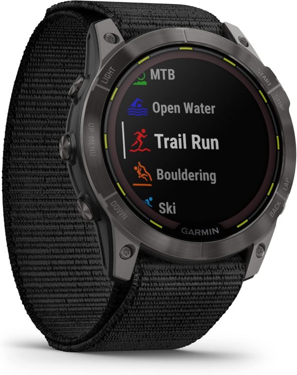 Wearable4U - Garmin Enduro 2 智慧型手錶,碳灰色 DLC 鈦金屬,附黑色尼龍錶帶,長效的 GPS 電池壽命,太陽能充電,預載地圖,附電子銀行套組 - Image 6
