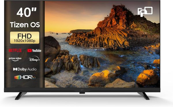 FPD 40 吋智慧型電視 1080p Full HD 支援 Tizen OS 相容於 Dolby Audio、HDR 10、HDMI、語音控制、WiFi、藍牙、內建 Google Cast、平面電視(AT40-P1,2025)
