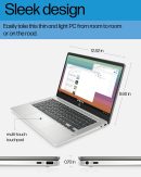 HP Chromebook 14 筆記型電腦,Intel Celeron N4120,4 GB RAM,64 GB eMMC,14 吋 HD 顯示器,Chrome OS,輕薄設計,4K 圖形,電池壽命長,灰灰色鍵盤(14a-na0226nr,2022,礦物銀)