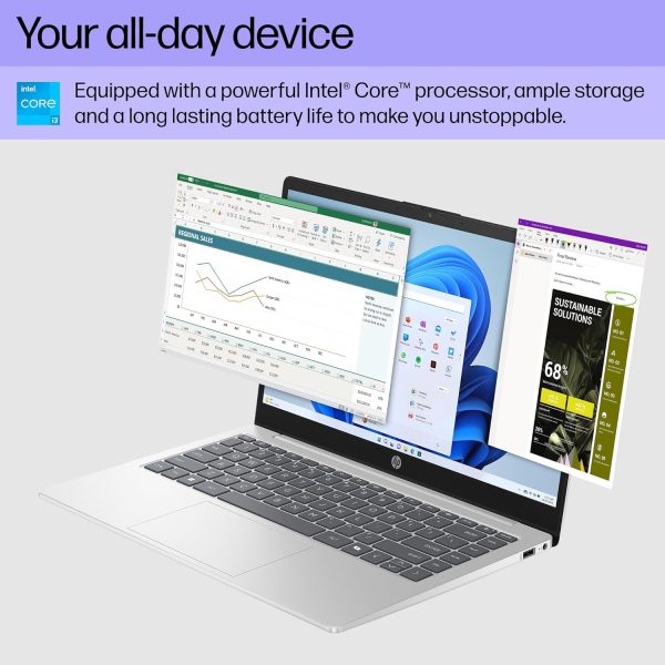 HP 14 吋筆記型電腦,HD 顯示器,Intel Core i3-N305,8 GB RAM,256 GB SSD,Intel UHD Graphics,Windows 11 Home in S 模式,天然銀色,14-ep0299nr - Image 3