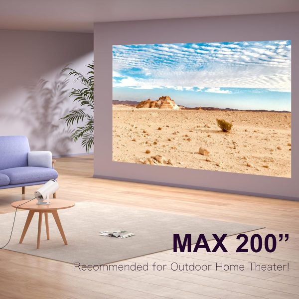 迷你投影機 便攜式 Proyector 4K 支援 全高清 1080P 小型投影機 附 270° 可旋轉支架 電影投影機 相容於電視棒/智慧型手機/HDMI/USB 適用於臥室 / 戶外露營 - Image 8
