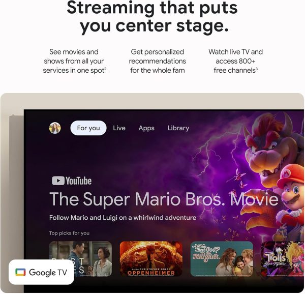 Google TV Streamer 4K - 電視上的快速串流娛樂,附語音搜尋遙控器 - 以 4K HDR 觀看電影、節目、直播電視和 Netflix - 智慧型家居控制 - 32 GB 的儲存空間 - Hazel - Image 3