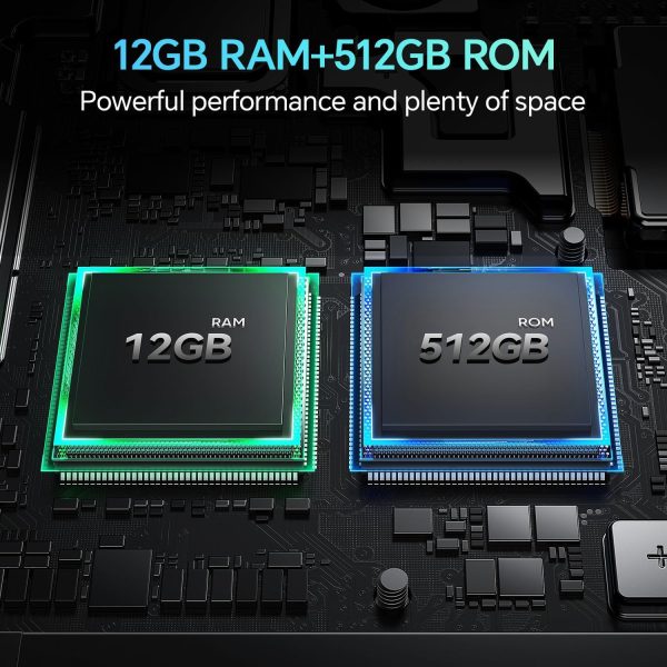 解鎖手機 R56 Ultra 5G,12+512GB 解鎖手機,48MP+108MP 雙攝像頭,5000mAh 電池,5G 雙SIM卡智慧型手機,7 吋 HD 螢幕,Android 14.0,Face ID/GPS(鈦白) - Image 5