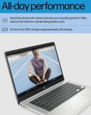 HP Chromebook 14 筆記型電腦,Intel Celeron N4120,4 GB RAM,64 GB eMMC,14 吋 HD 顯示器,Chrome OS,輕薄設計,4K 圖形,電池壽命長,灰灰色鍵盤(14a-na0226nr,2022,礦物銀)