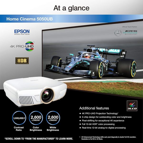 Epson Cinema 5050UB 4K PRO-UHD 三晶片投影機附HDR, 白色 - Image 2