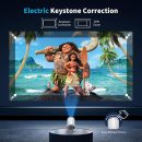 迷你投影機 便攜式 Proyector 4K 支援 全高清 1080P 小型投影機 附 270° 可旋轉支架 電影投影機 相容於電視棒/智慧型手機/HDMI/USB 適用於臥室 / 戶外露營
