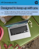 HP Chromebook 14 筆記型電腦,Intel Celeron N4120,4 GB RAM,64 GB eMMC,14 吋 HD 顯示器,Chrome OS,輕薄設計,4K 圖形,電池壽命長,灰灰色鍵盤(14a-na0226nr,2022,礦物銀)